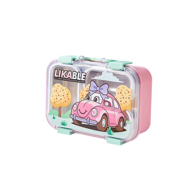 Stainless Steel Leakproof Compartments Kids Bento Box Cartoon Design Microwavable Lunch Container Storage School Picnic