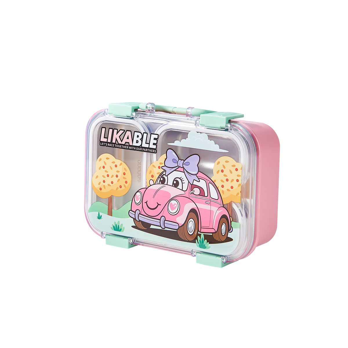 Stainless Steel Leakproof Compartments Kids Bento Box Cartoon Design Microwavable Lunch Container Storage School Picnic