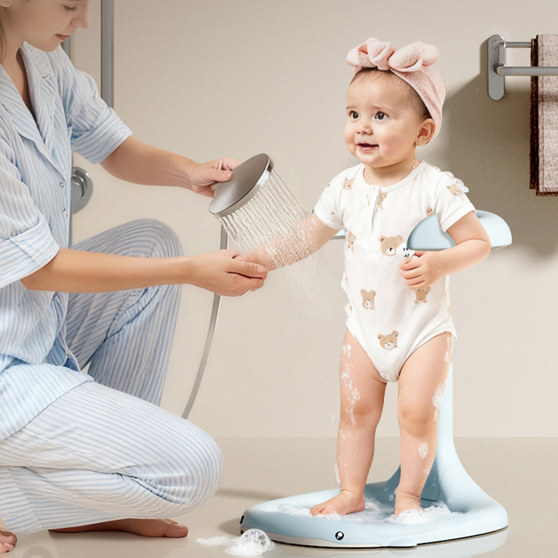 Baby Bath Standing Support Anti-slip Adjustable Shower Tower Plastic Set