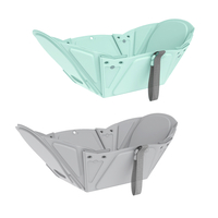 Folding Plastic Baby Bathtub with Non-slip Base for Travel Use Toddler Independent Bathing Support