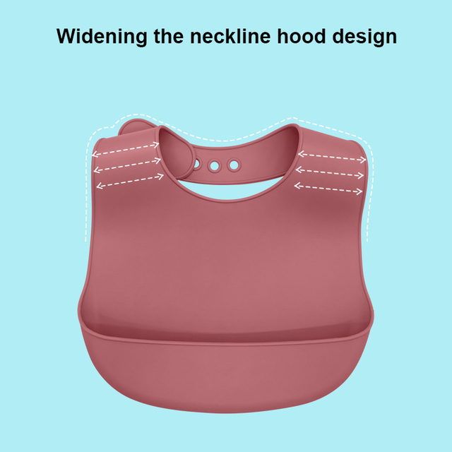 Waterproof Eco-Friendly Washable Silicone Baby Bibs | Super Thin Lightweight with Food Catcher Pocket for Toddler