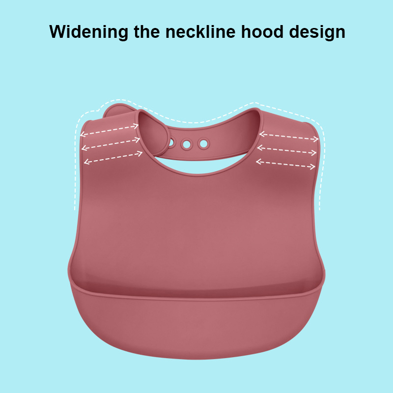 Waterproof Eco-Friendly Washable Silicone Baby Bibs | Super Thin Lightweight with Food Catcher Pocket for Toddler