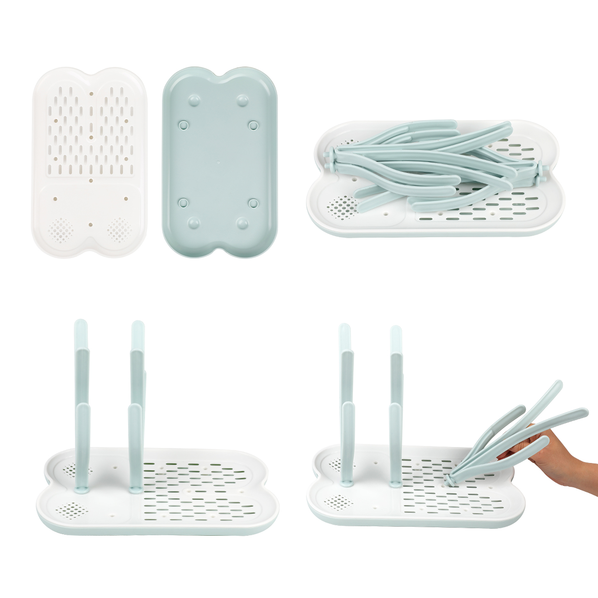 Hot Selling OEM PP Baby Feeding Product Drying Infant Milk Bottle Pacifier Drying Rack Space Saving