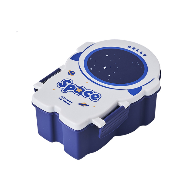 Hot Selling Astronaut Design Baby Lunch Box with Sauce Box Plastic Kids Bento Box Wholesale